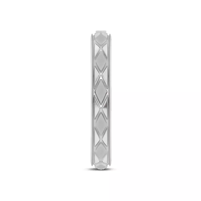 Platinum Textured Argyle Band