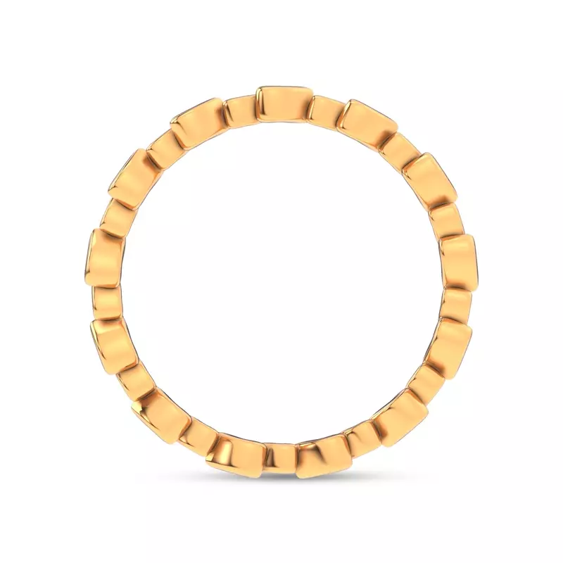 14K Yellow Gold Pulsing Heart Band