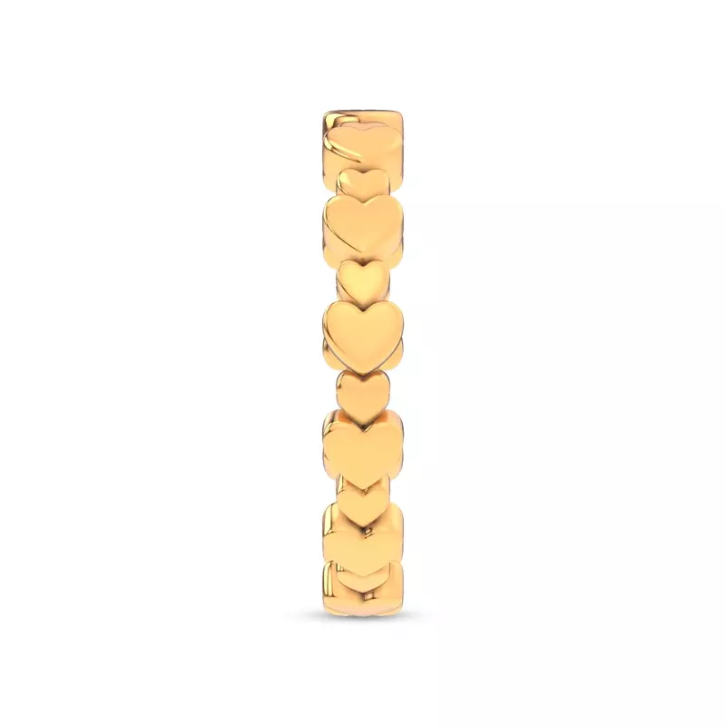 14K Yellow Gold Pulsing Heart Band