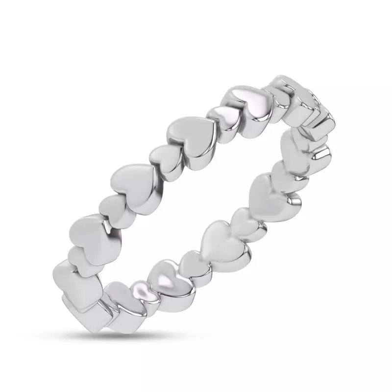 Platinum Pulsing Heart Band