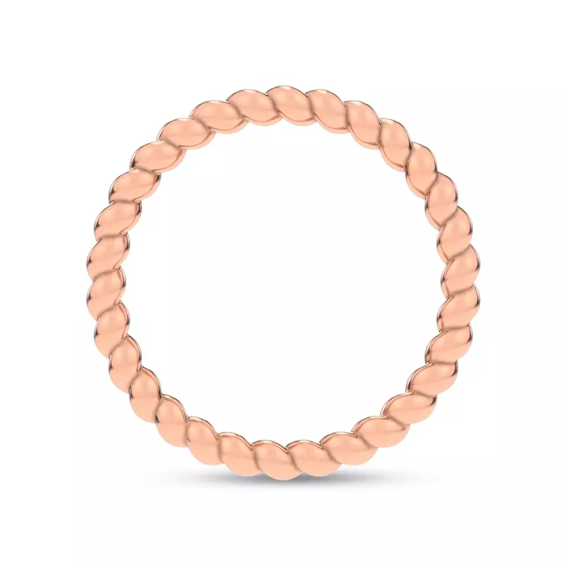 18K Rose Gold Twisted Spiral Band