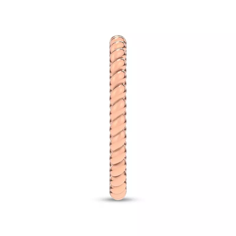 18K Rose Gold Twisted Spiral Band