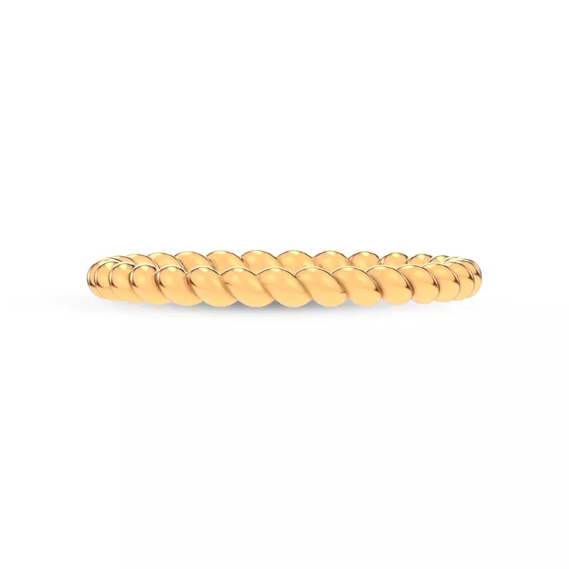 18K Yellow Gold Twisted Spiral Band