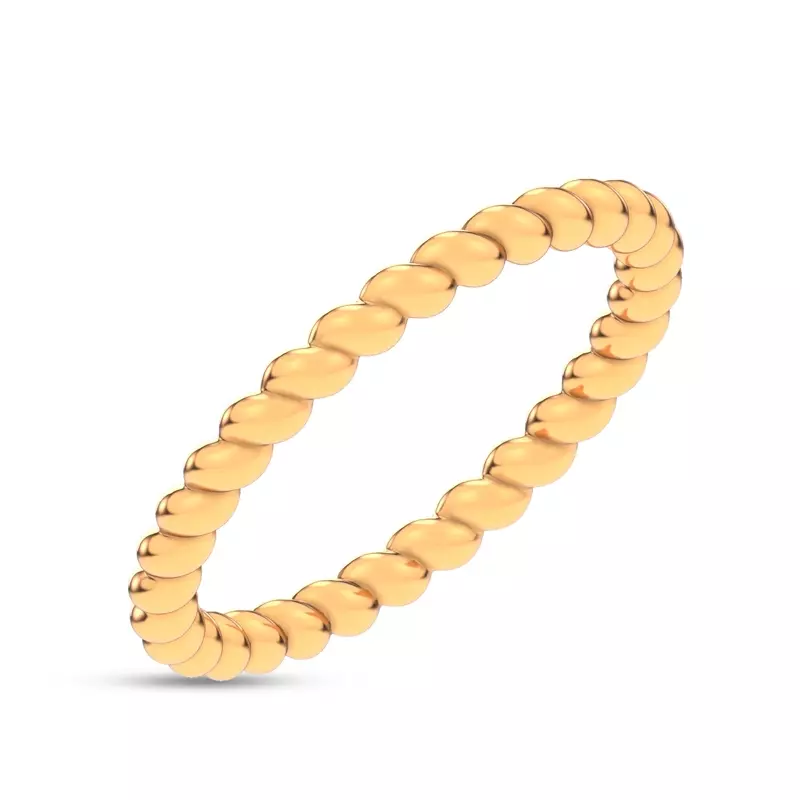 18K Yellow Gold Twisted Spiral Band