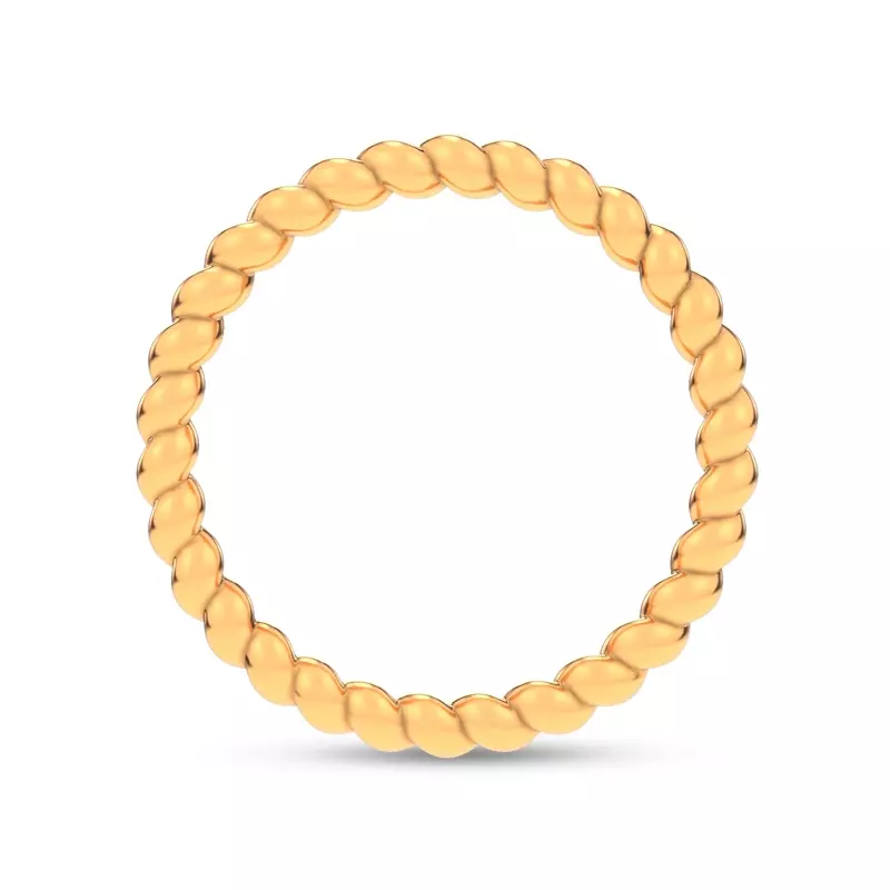 18K Yellow Gold Twisted Spiral Band