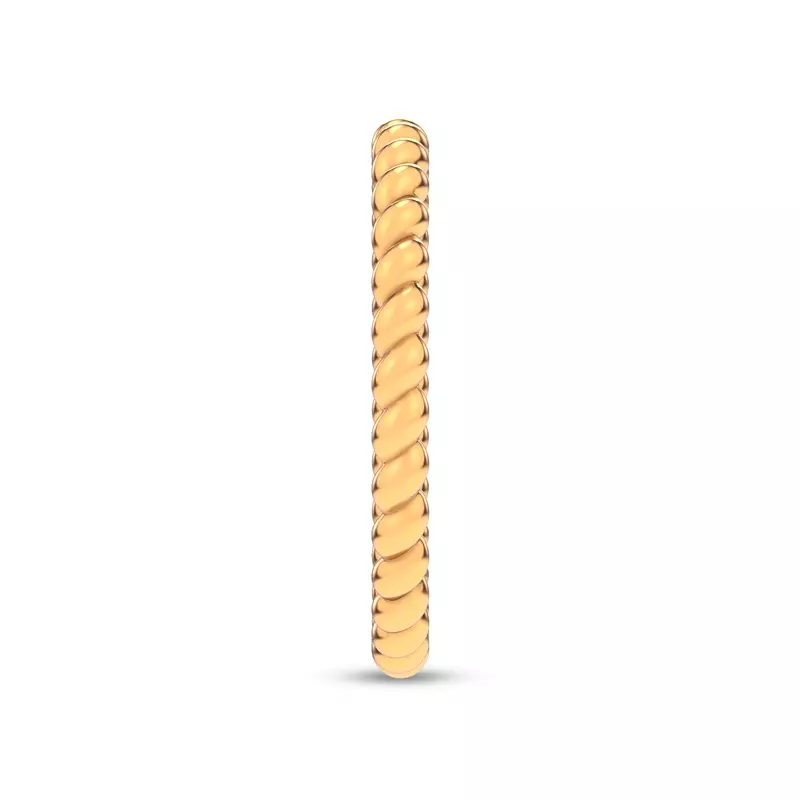 18K Yellow Gold Twisted Spiral Band