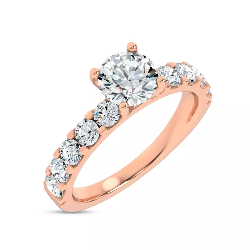 14K Rose Gold Jules Classic Lab Engagement Ring (.90ct. tw.)