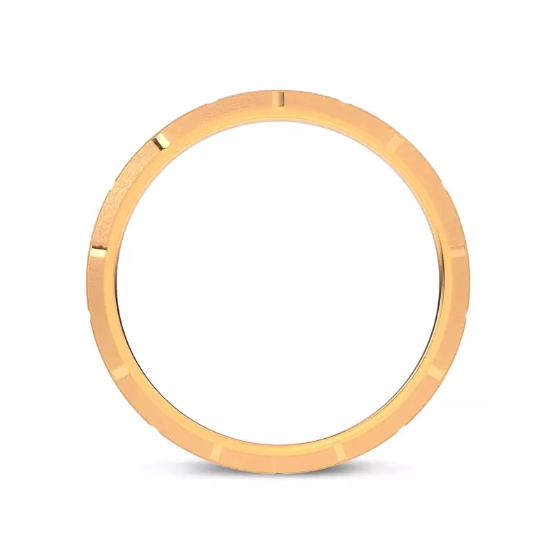 14K Yellow Gold Brushed Brick Beveled Edge Band (7.1mm)