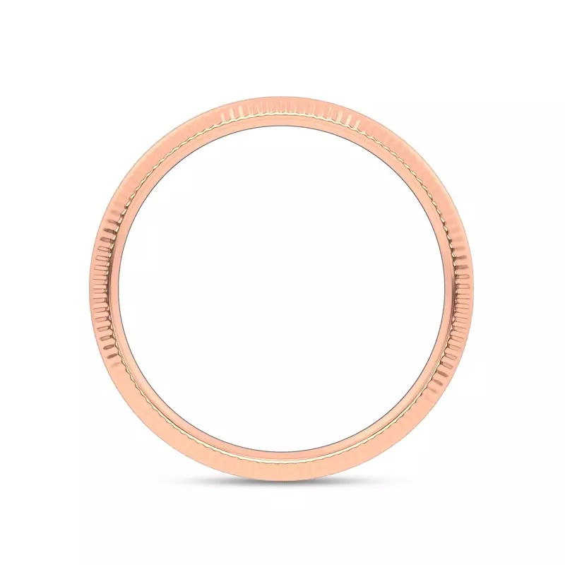 14K Rose Gold Mixed Textured Coin Edge Band (9mm)