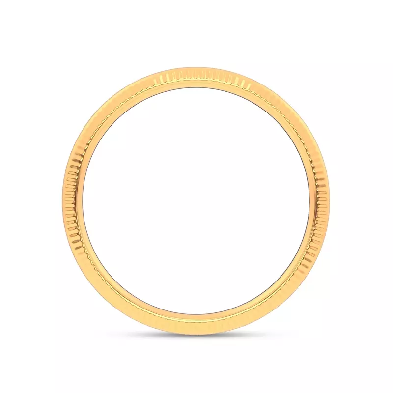 14K Yellow Gold Mixed Textured Coin Edge Band (9mm)