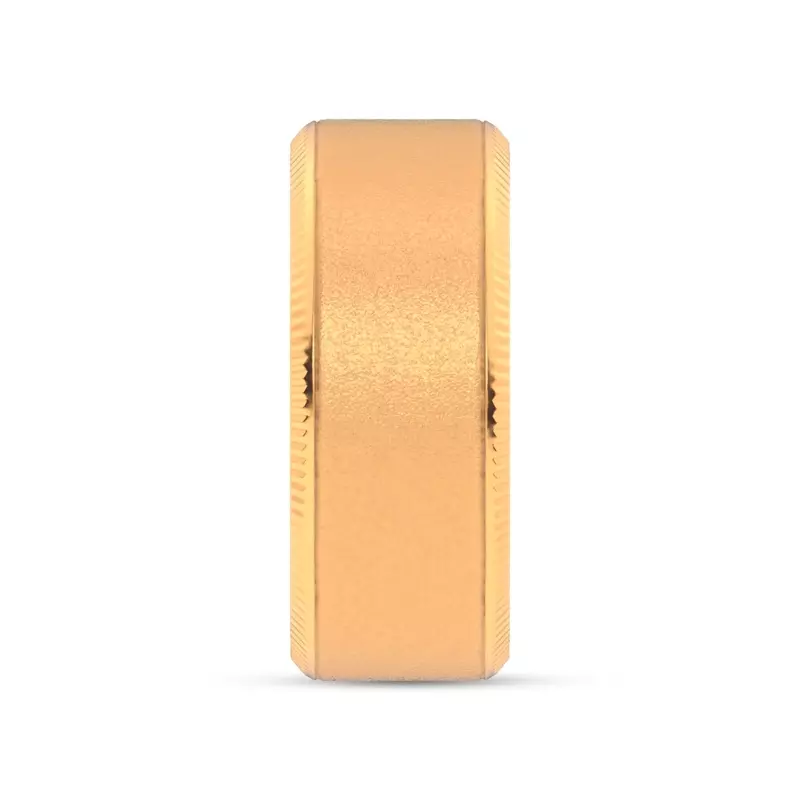 14K Yellow Gold Mixed Textured Coin Edge Band (9mm)
