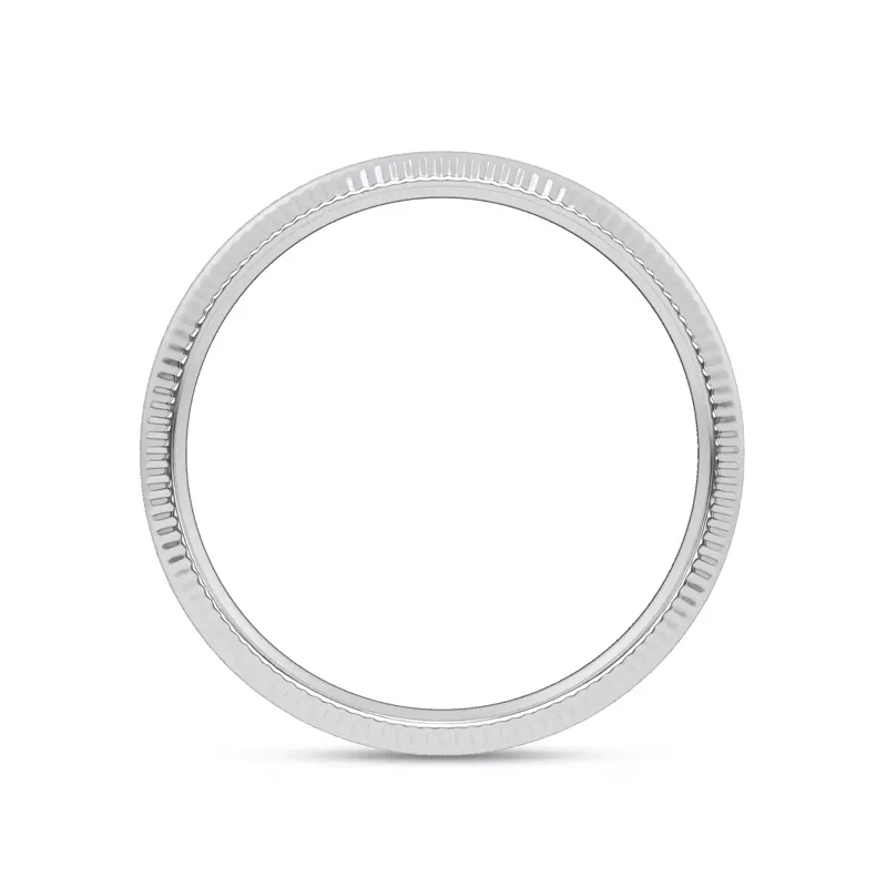 Platinum Mixed Textured Coin Edge Band (9mm)