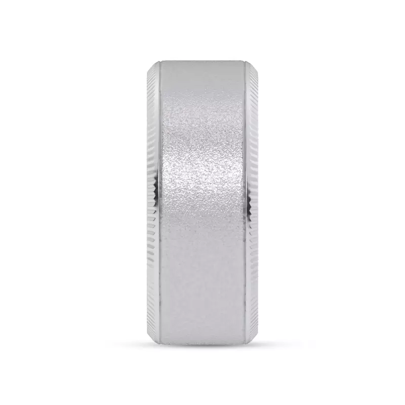 Platinum Mixed Textured Coin Edge Band (9mm)