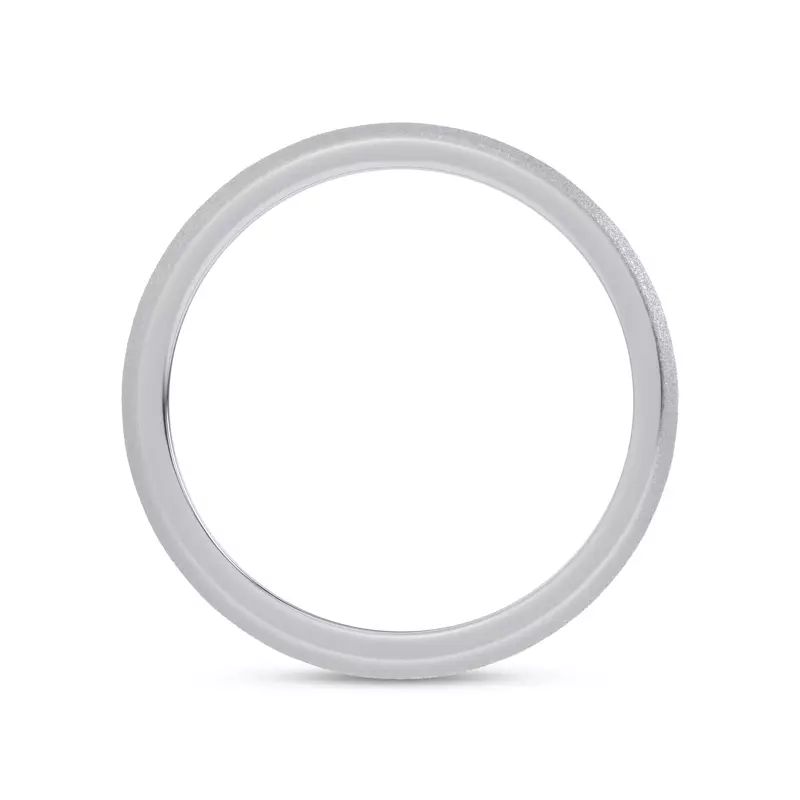14K White Gold Patterned Brushed Edge Band (7mm)