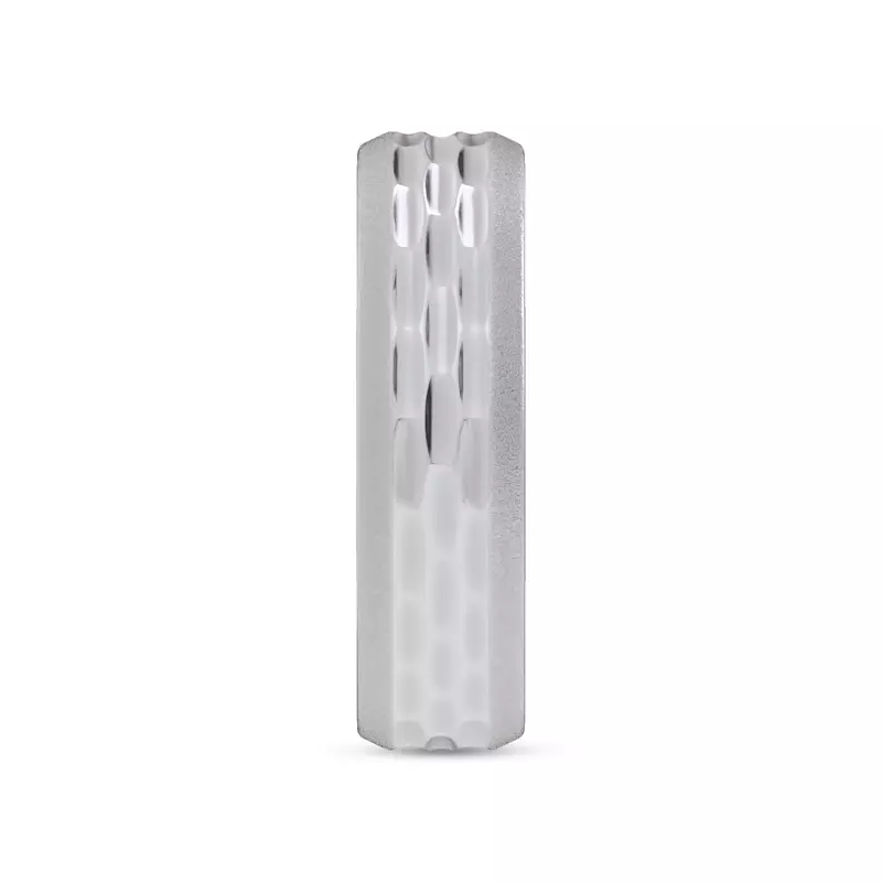 14K White Gold Patterned Brushed Edge Band (7mm)
