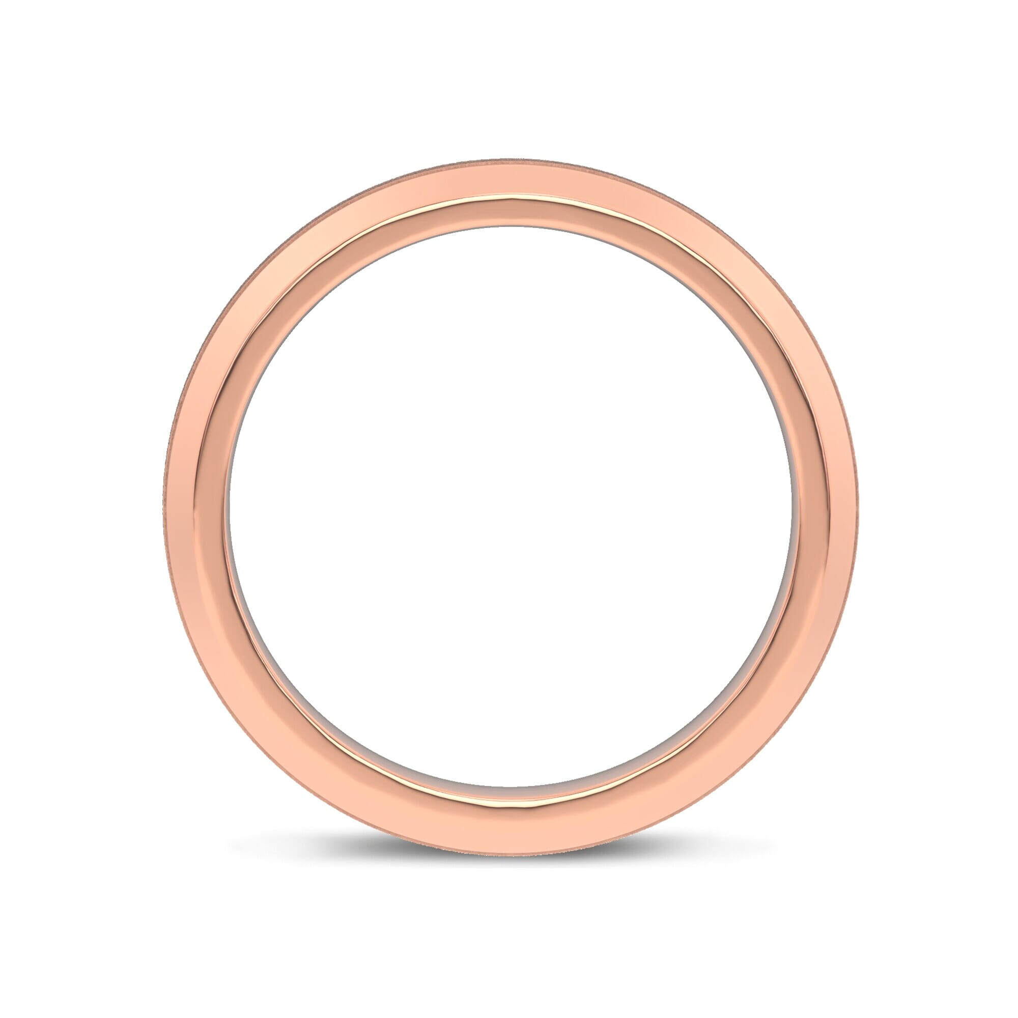 18K Rose Gold Mixed Textured Beveled Edge Band (7mm)