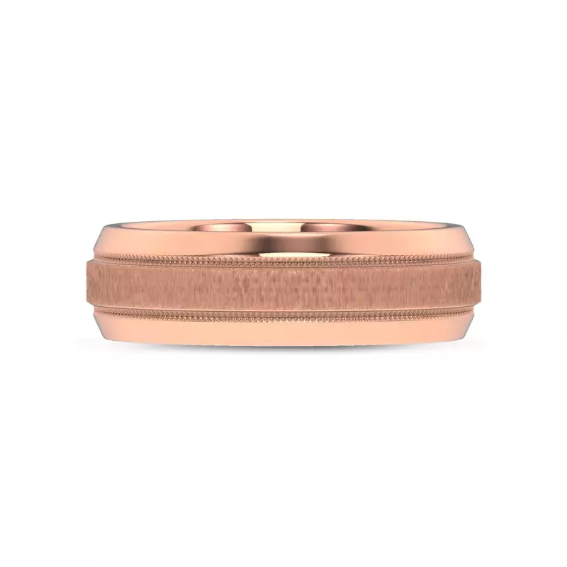 Mixed Textured Beveled Milgrain Band (7.1mm)