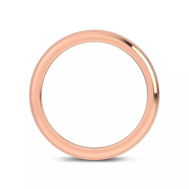 14K Rose Gold Mixed Textured Beveled Milgrain Band (7.1mm)