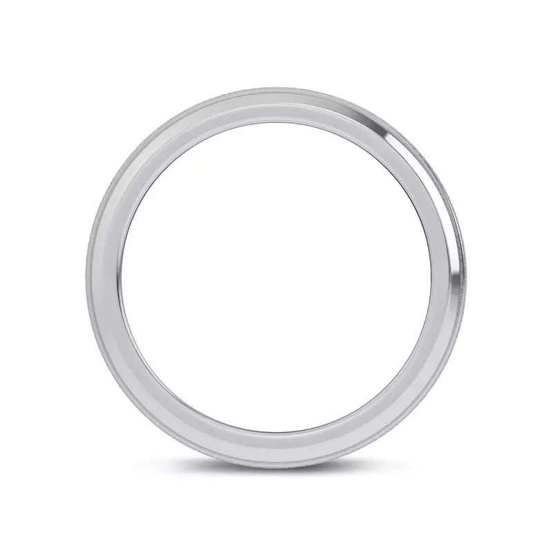 18K White Gold Mixed Textured Beveled Milgrain Band (7.1mm)
