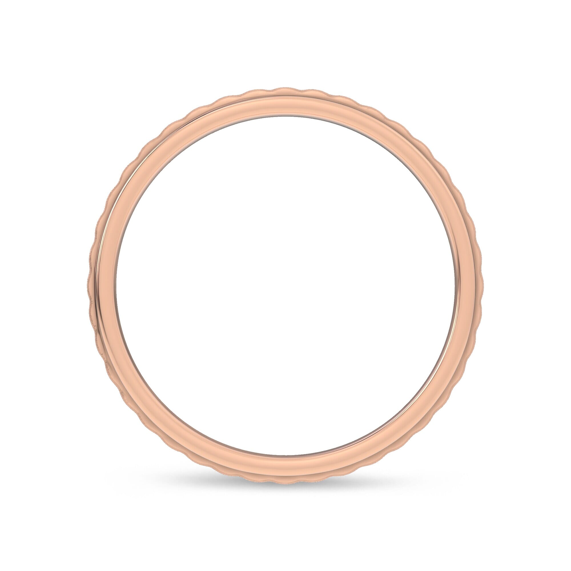 18K Rose Gold Brushed Rippled Band (7mm)