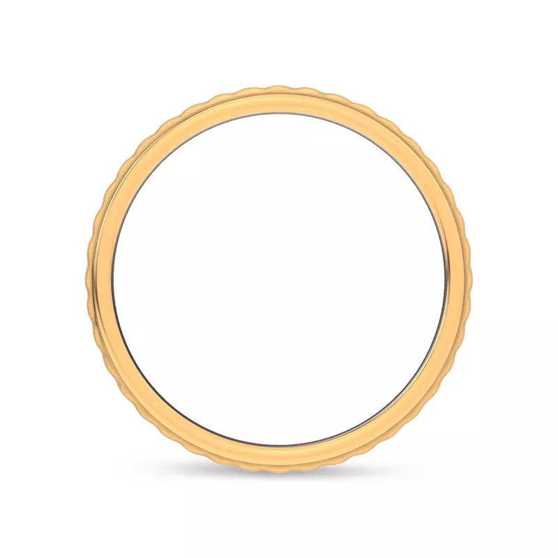 18K Yellow Gold Brushed Rippled Band (7mm)