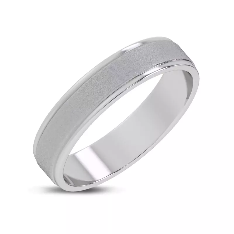 Platinum Brushed Center High-Polish Edge Band (5mm)