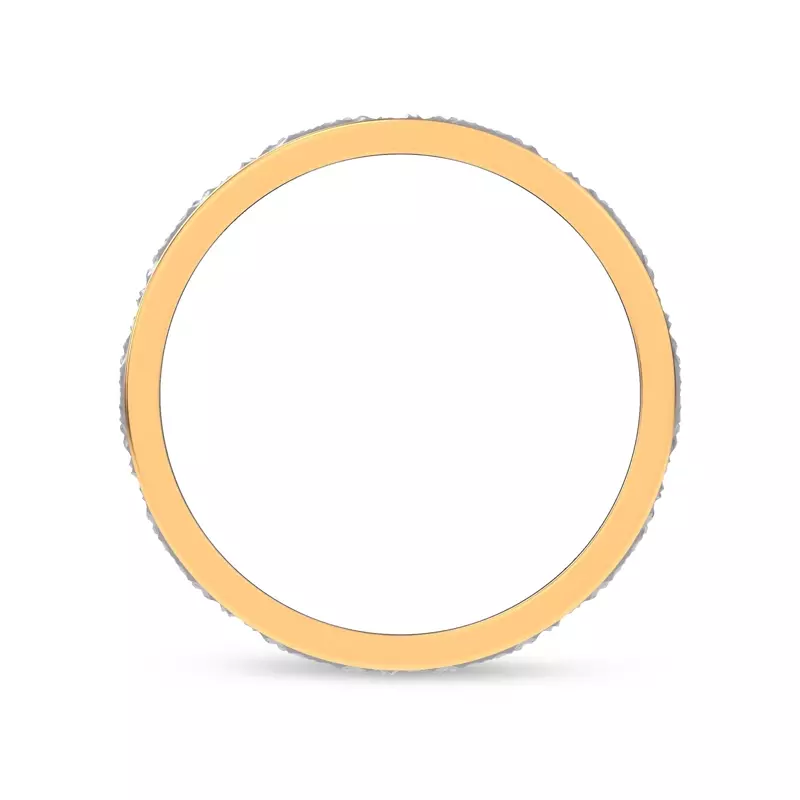 18K Yellow Gold Brushed Hammered Center High-Polish Edge Band (7.1mm)