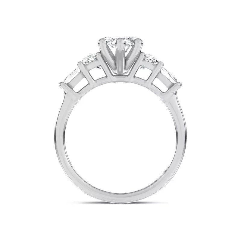 14K White Gold Lunare Half-Moon Lab Engagement Ring