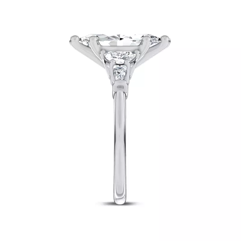 14K White Gold Lunare Half-Moon Lab Engagement Ring