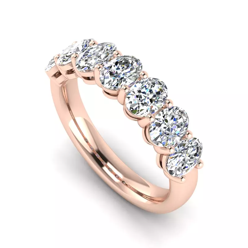 14K Rose Gold Mavi 7 Stone Lab Diamond Band