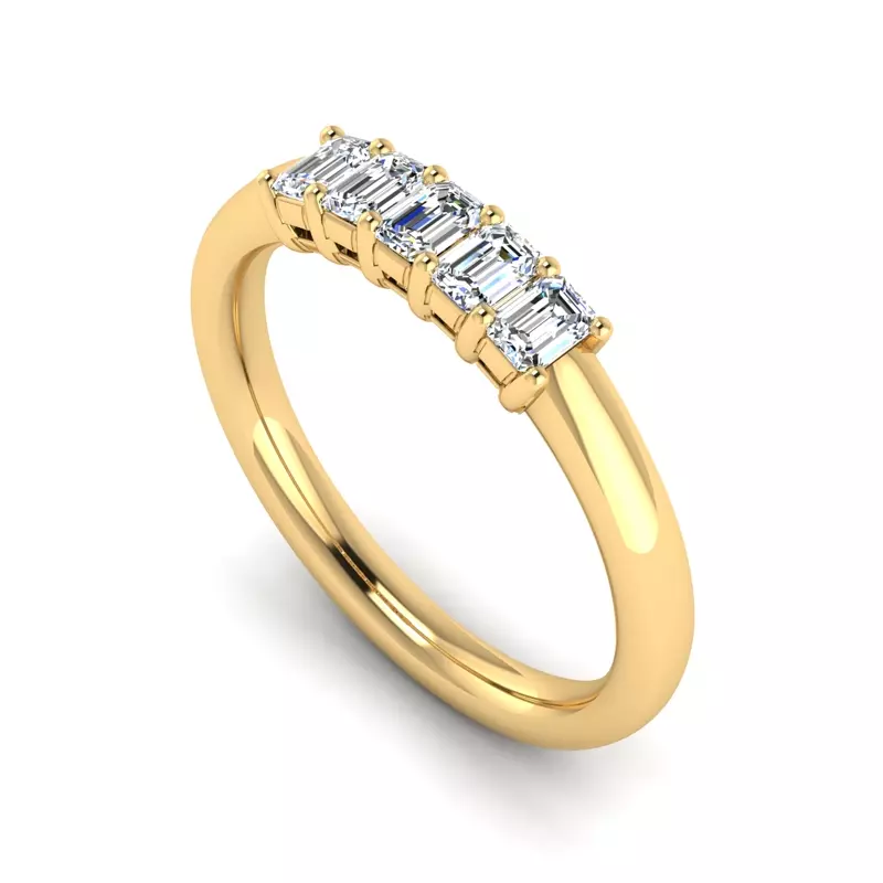 14K Yellow Gold Salem 5 Stone Diamond Band