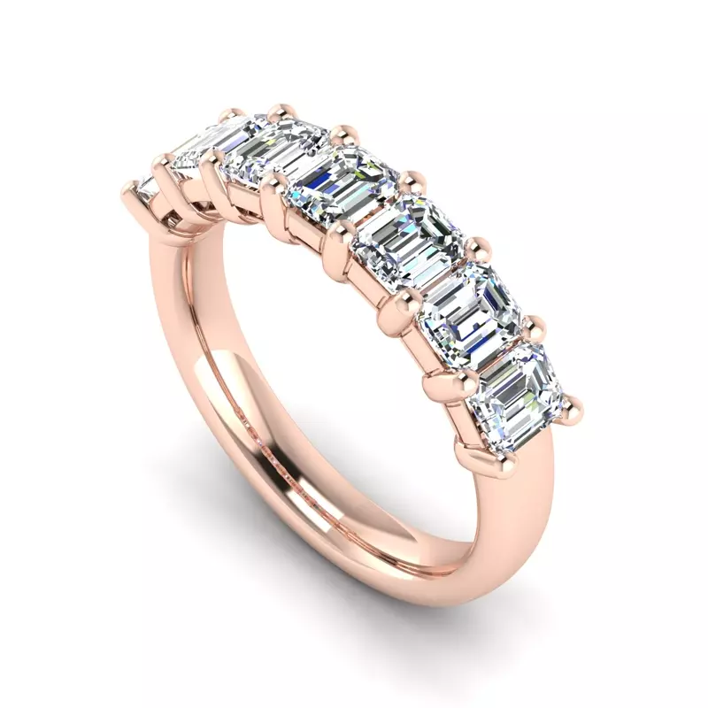 14K Rose Gold Adley 7 Stone Lab Diamond Band