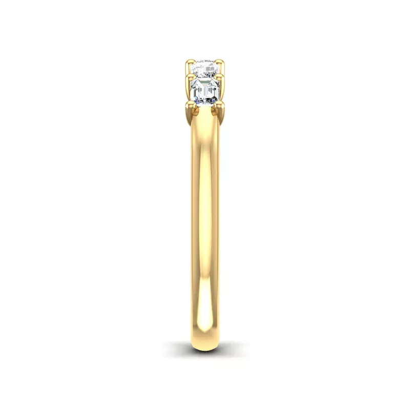 14K Yellow Gold Carolina 5 Stone Lab Anniversary Band