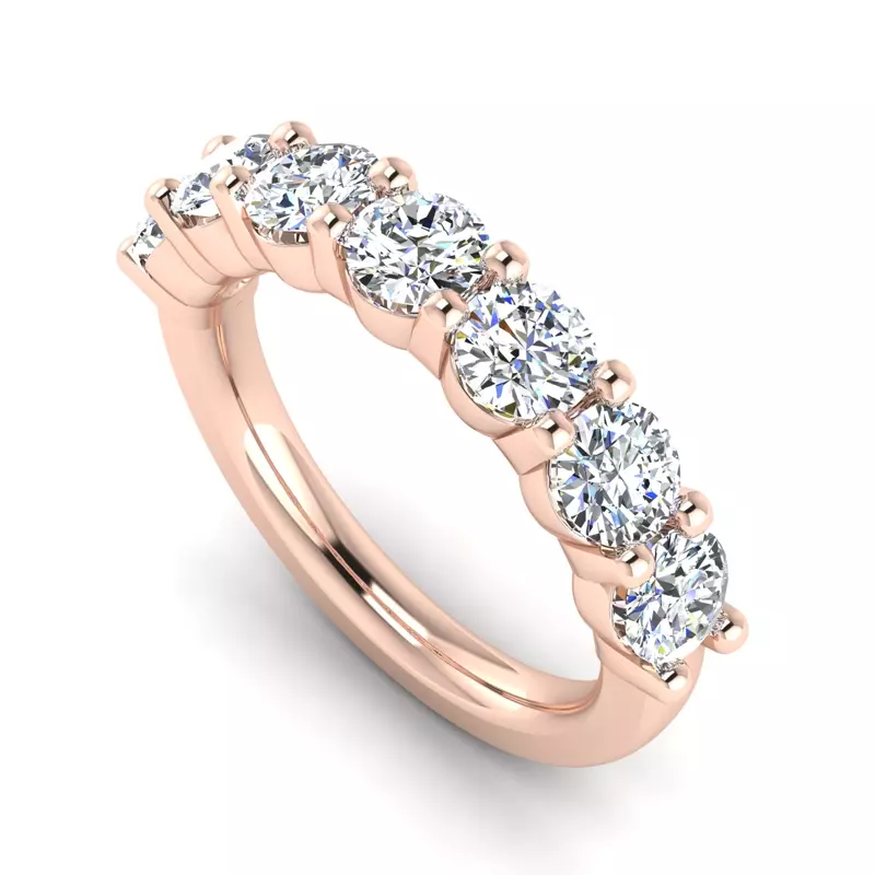 14K Rose Gold Bonnie 7 Stone Lab Diamond Band