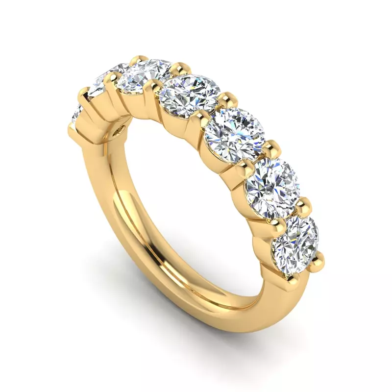 14K Yellow Gold Mylah 7 Stone Diamond Band