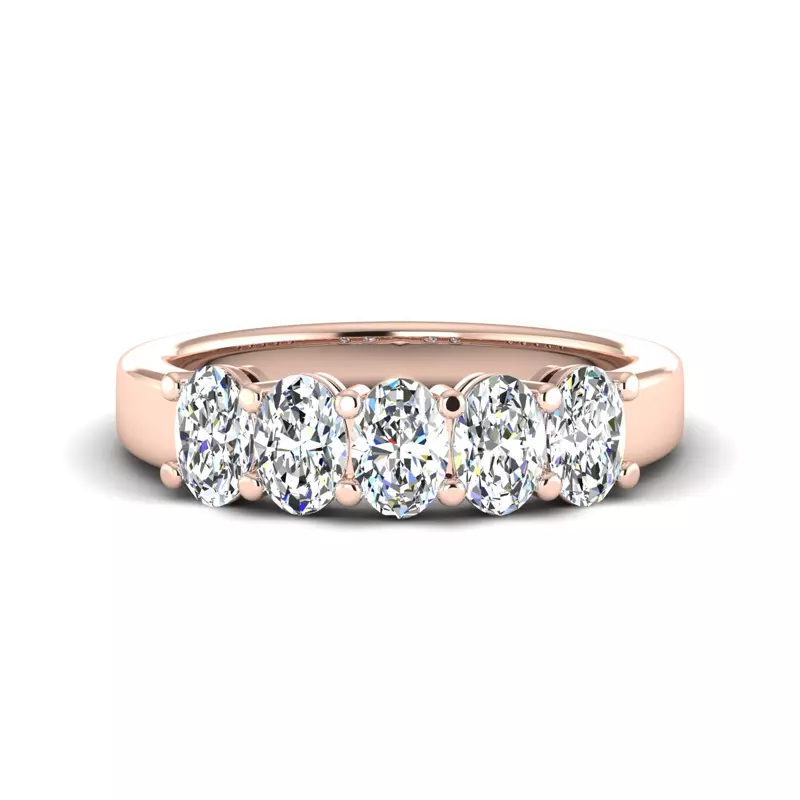 Briar 5 Stone Shared Prong Lab Anniversary Band