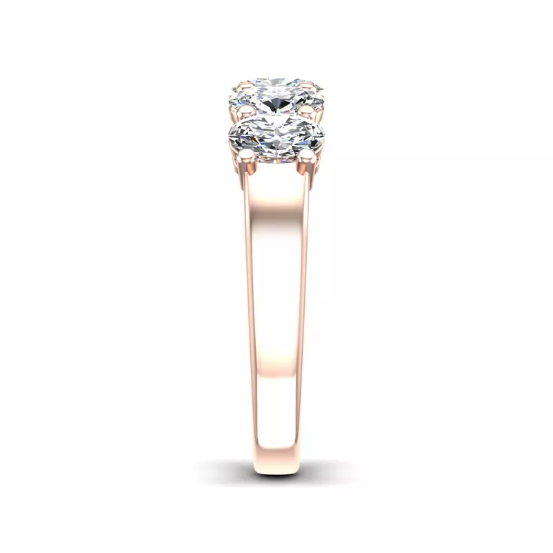 14K Rose Gold Briar 5 Stone Shared Prong Lab Anniversary Band