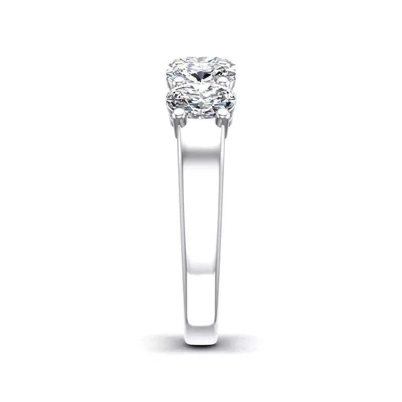 14K White Gold Briar 5 Stone Shared Prong Lab Anniversary Band