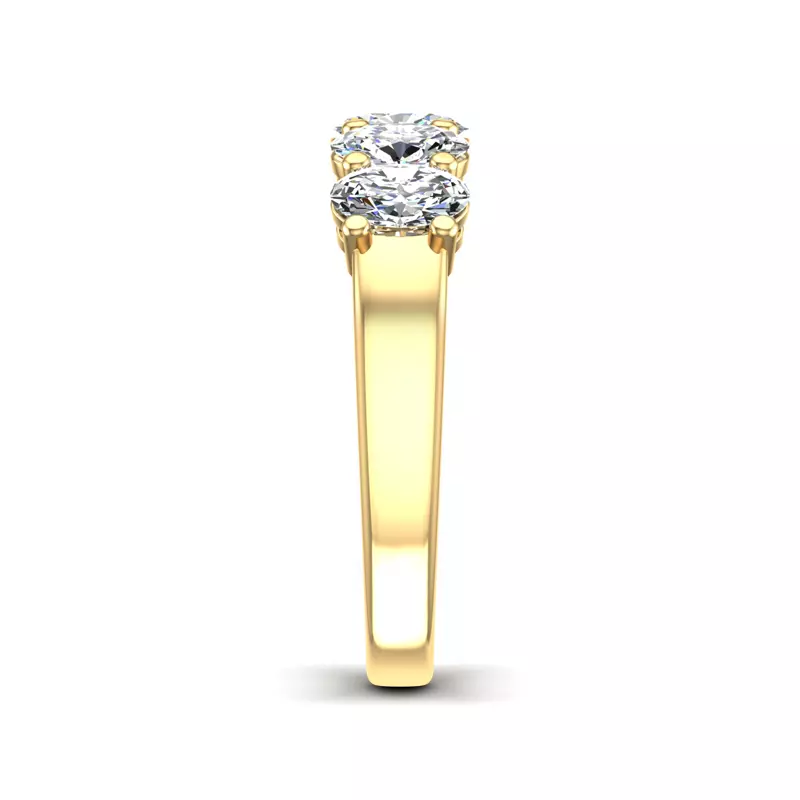14K Yellow Gold Briar 5 Stone Shared Prong Lab Anniversary Band