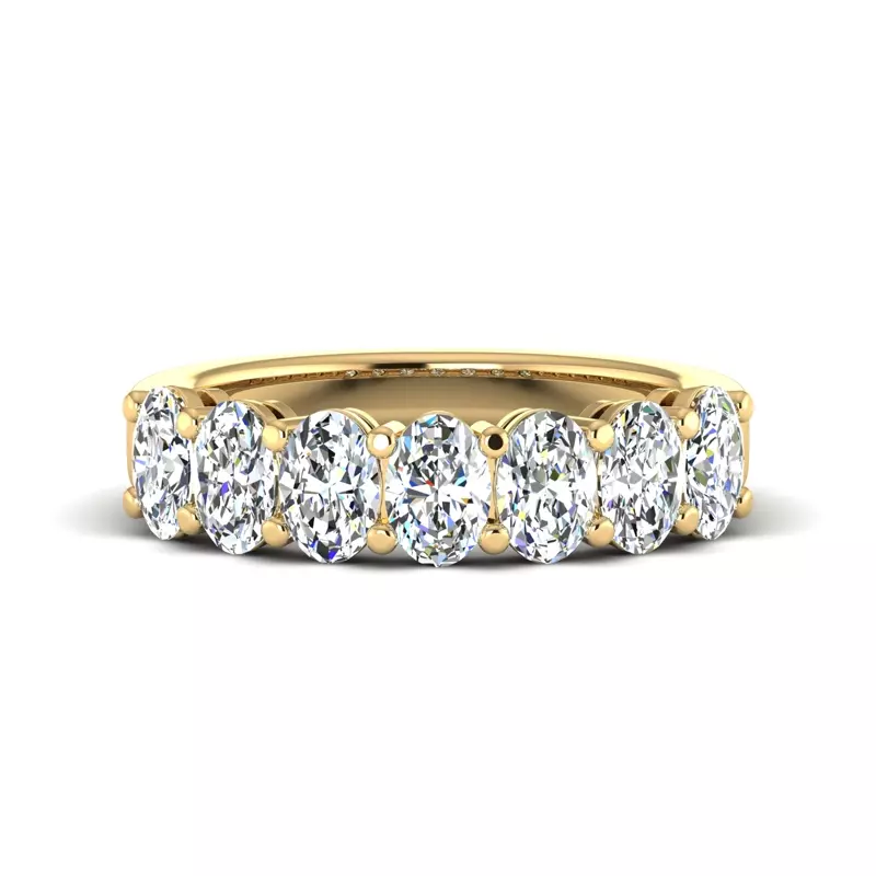 14K Yellow Gold Aurelia 7 Stone Shared Prong Lab Anniversary Band