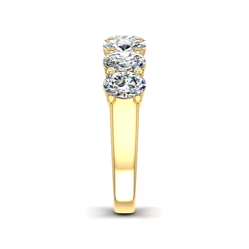 14K Yellow Gold Aurelia 7 Stone Shared Prong Lab Anniversary Band