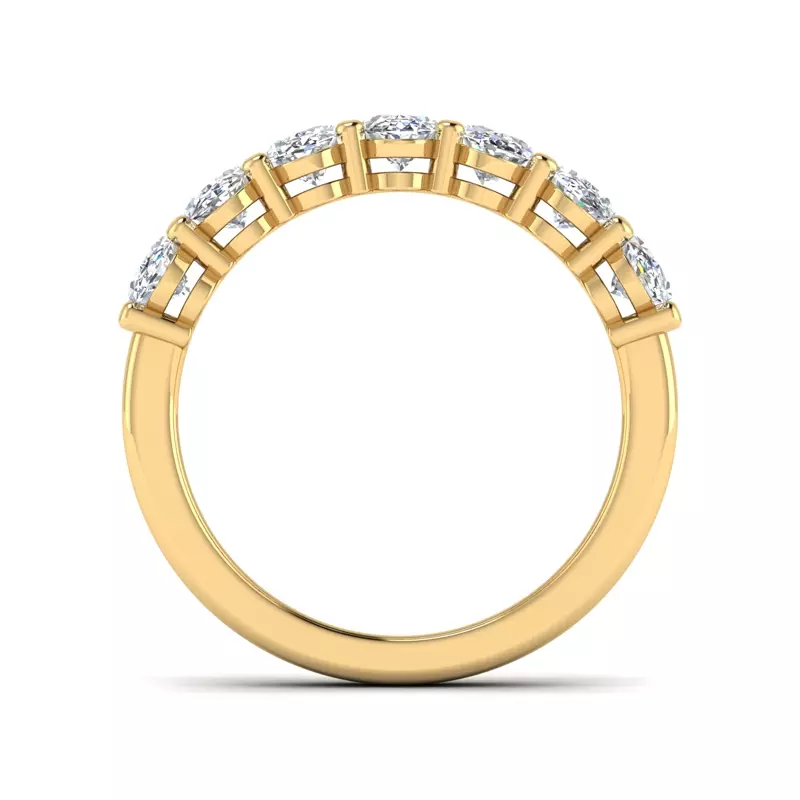 14K Yellow Gold Aurelia 7 Stone Shared Prong Lab Anniversary Band