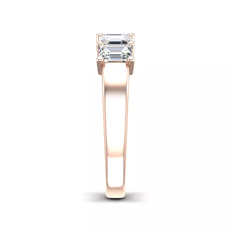 14K Rose Gold Macie 5 Stone Shared Prong Anniversary Band