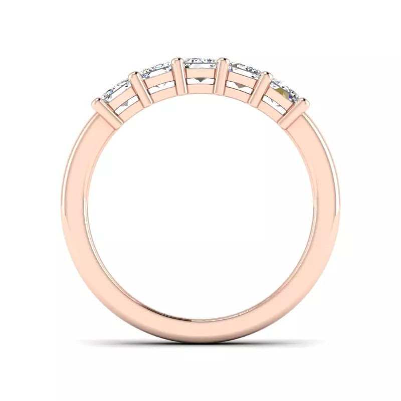 14K Rose Gold Macie 5 Stone Shared Prong Anniversary Band