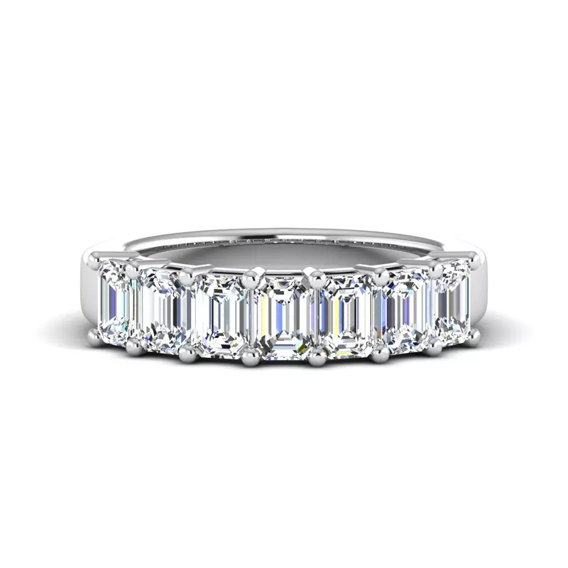 14K White Gold Mallory 7 Stone Shared Prong Lab Anniversary Band