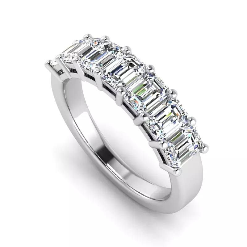 14K White Gold Mallory 7 Stone Shared Prong Lab Anniversary Band