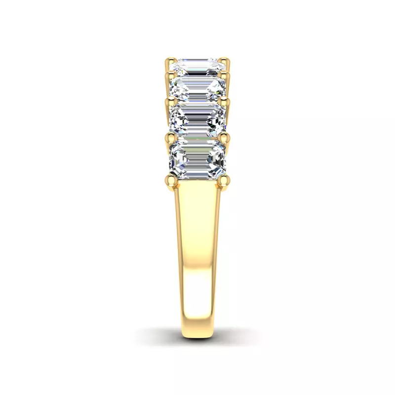 14K Yellow Gold April 9 Stone Shared Prong Anniversary Band