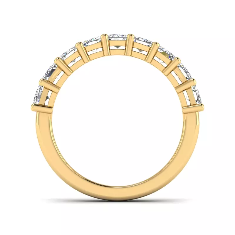 14K Yellow Gold April 9 Stone Shared Prong Anniversary Band