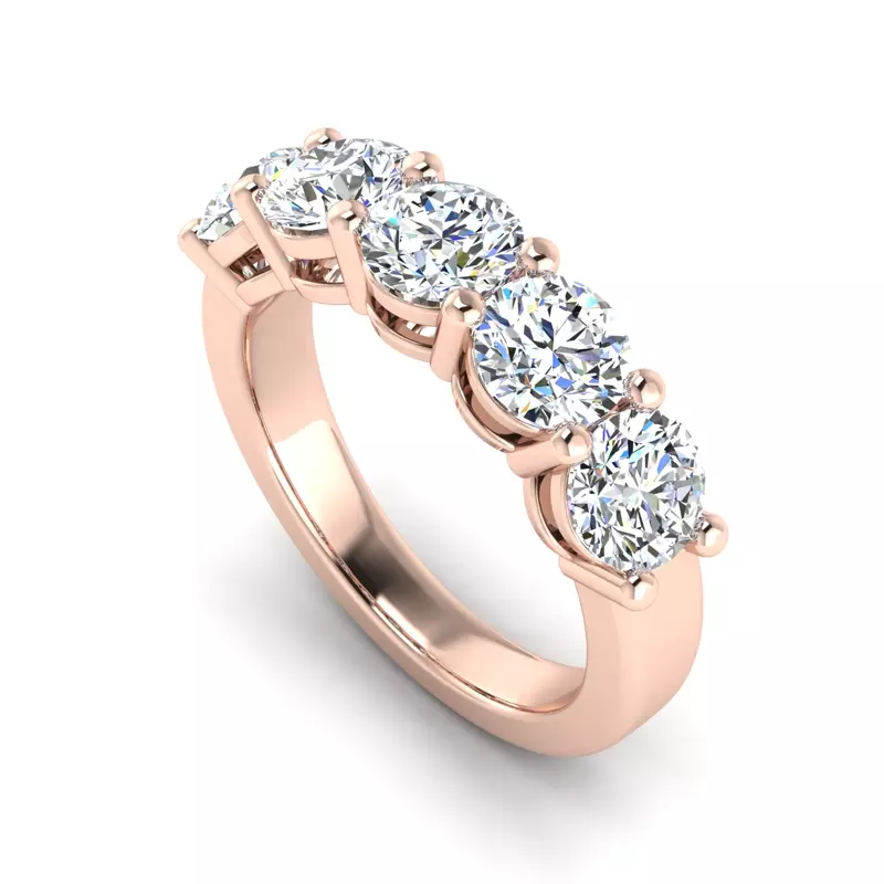 14K Rose Gold Alondra Shared Prong Anniversary Band