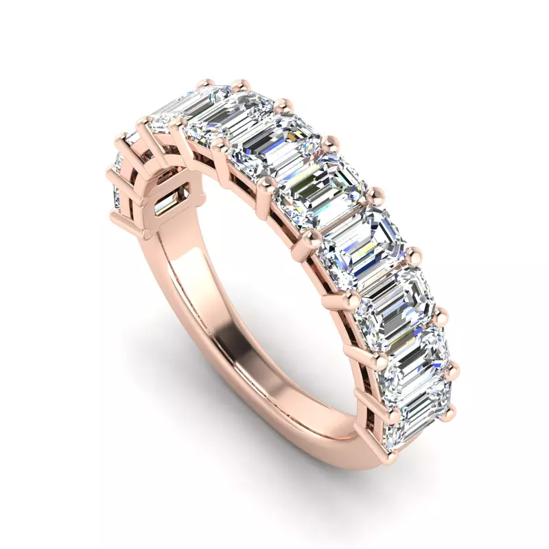 14K Rose Gold Monroe 11 Stone Shared Prong Anniversary Band